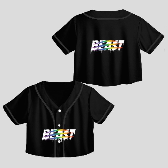 Matching Lesbian Couple Beauty & Beast Part1 Crop Top Baseball Jerseys