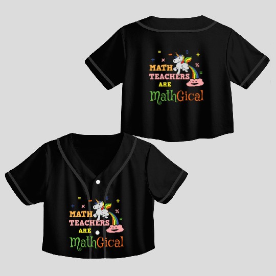 Math Teacher Crop Top Baseball Jerseys