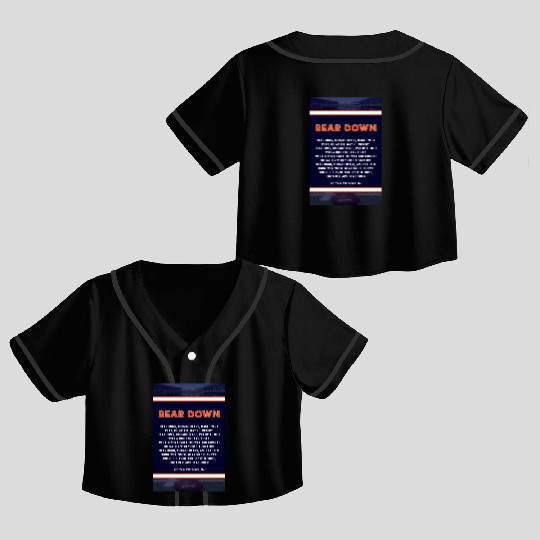 Bear Down Lyrics Poster Crop Top Baseball Jerseys