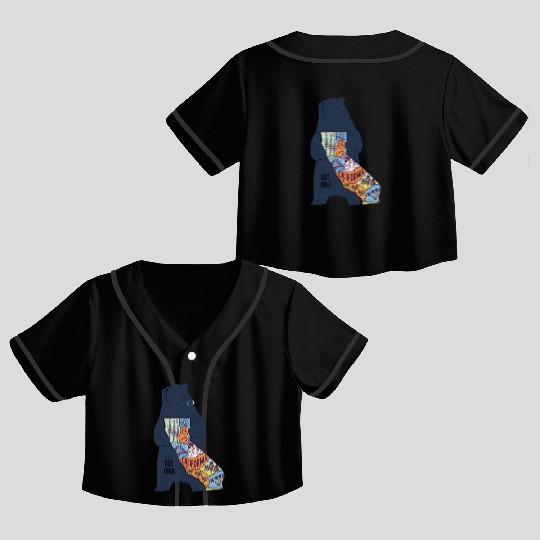 Vintage California Bear EST 1850 Crop Top Baseball Jerseys