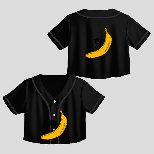 banana downhill Biker Crop Top Baseball Jerseys
