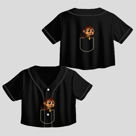 Ape In The Pocket Gift Monkey Pocket Crop Top Baseball Jerseys