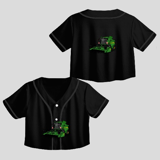 combine harvesters - farmer - agriculture - farm Crop Top Baseball Jerseys