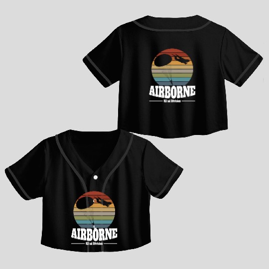 82nd AIRBORNE Division US Army Crop Top Baseball Jerseys
