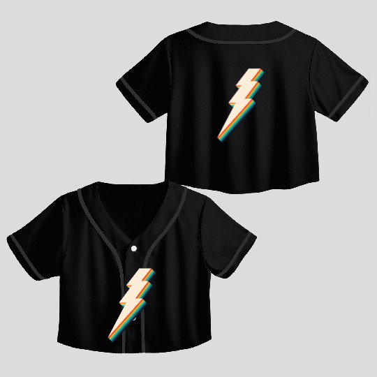Lightning Bolt Crop Top Baseball Jerseys