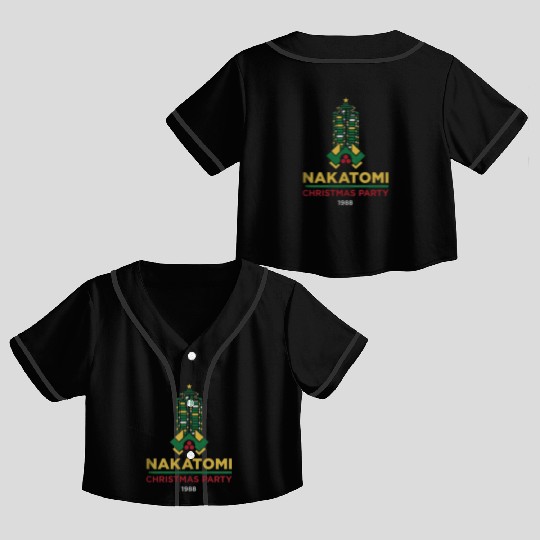 Die Hard Nakatomi Christmas Party 1988 Crop Top Baseball Jerseys