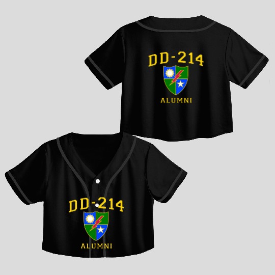 US Army Ranger Veteran DD214 Alumni Logo Insignia Crop Top Baseball Jerseys