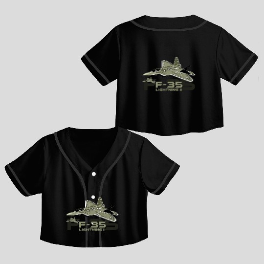 F-35 Lightning fighter jet Crop Top Baseball Jerseys