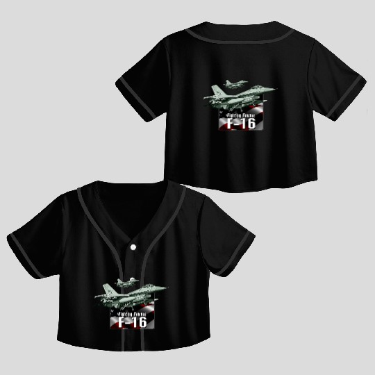 F-16 Fighter Jet Crop Top Baseball Jerseys
