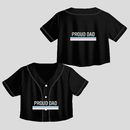Lgbt Transgender Pride Proud Dad Crop Top Baseball Jerseys