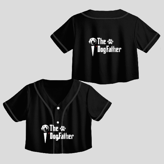 Mens The Dogfather Golden Retriever Dog Dad Father Crop Top Baseball Jerseys