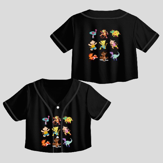 cute Animal Crossing Characters Crop Top Baseball Jerseys