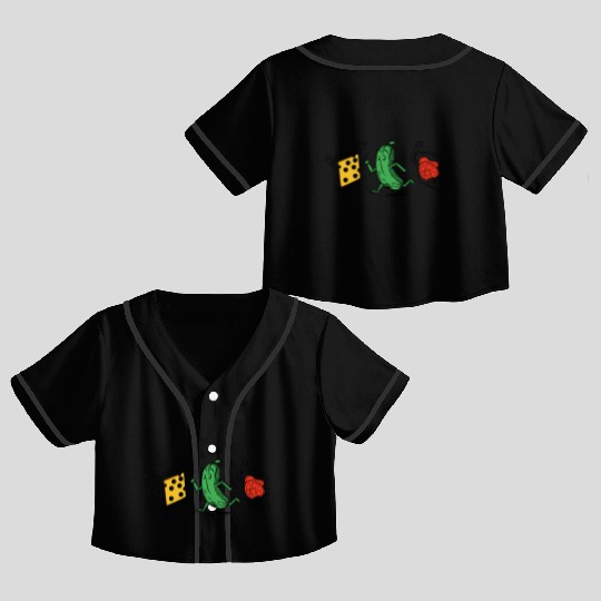 Baseball Pickle Runner Tomato Cheese Sandwich Joke Crop Top Baseball Jerseys
