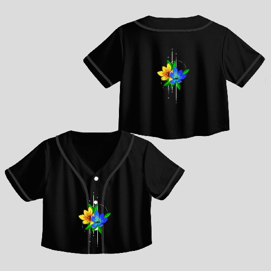 Lily flowers planting garden Crop Top Baseball Jerseys