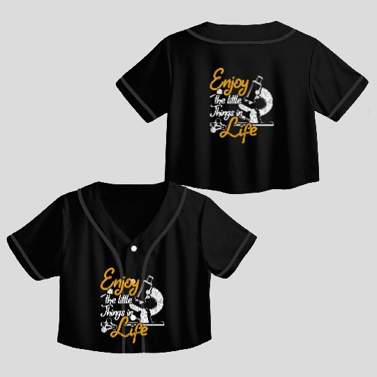 Microscope Bacteria Saying Biology Crop Top Baseball Jerseys