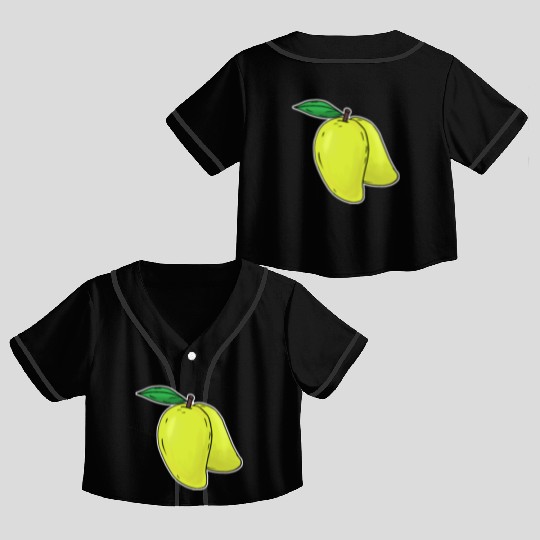 Mango hand drawn fruits summer Crop Top Baseball Jerseys