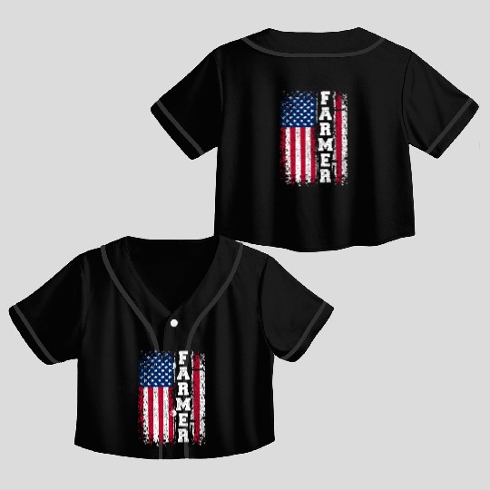 Usa Flag American Patriot Farmers Farming Gift Crop Top Baseball Jerseys