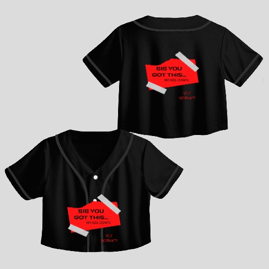 SELF MOTIVATE Crop Top Baseball Jerseys