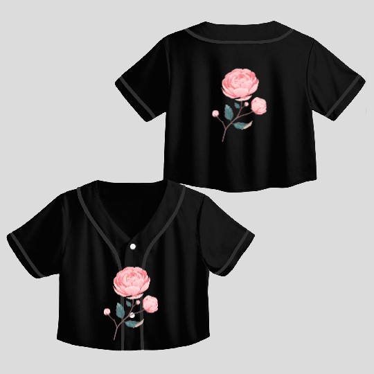 Rose flower rose London Crop Top Baseball Jerseys