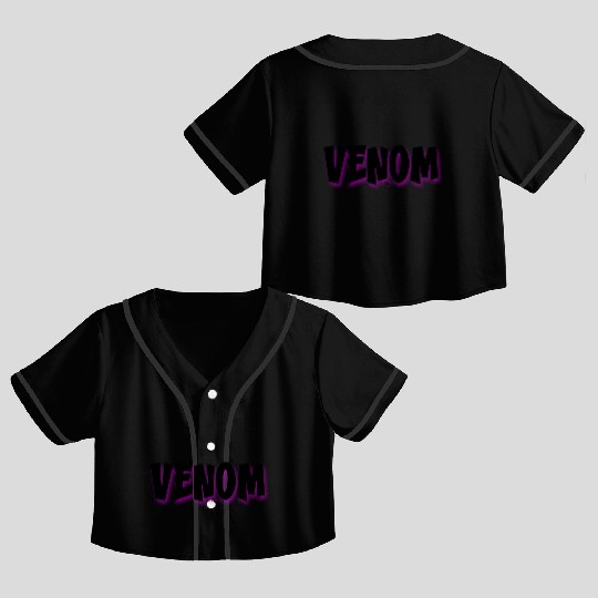 Venom | Neon Hot Pink Shadow Crop Top Baseball Jerseys