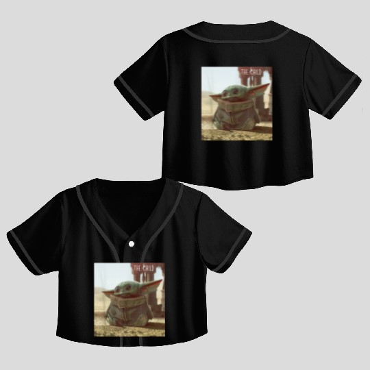 Star Wars The Mandalorian The Child Cute Scene Crop Top Baseball Jerseys