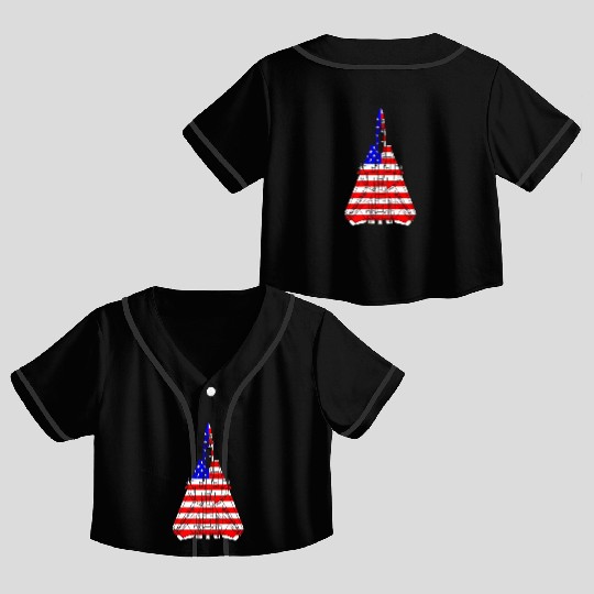 United States F 14 Tomcat Flag Crop Top Baseball Jerseys