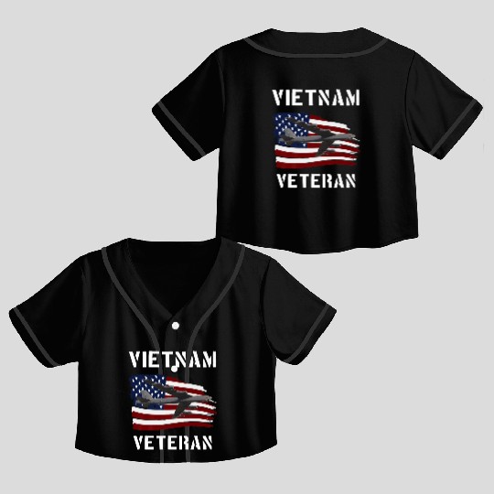 Vietnam Veteran B52 Stratofortress Bomber Plane Us Crop Top Baseball Jerseys