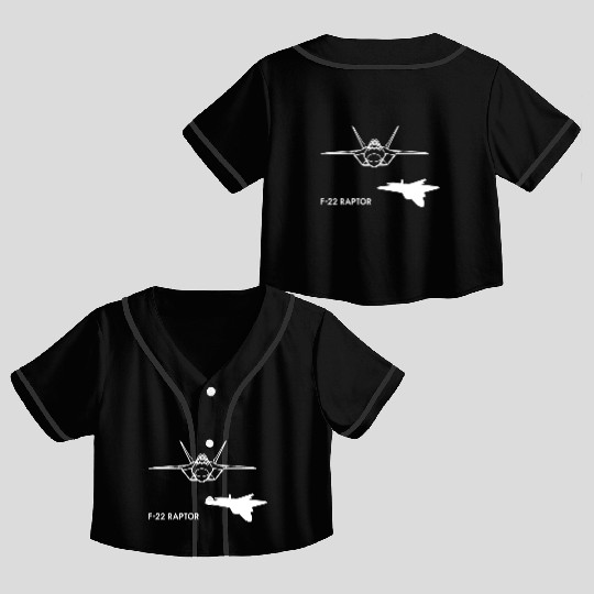 Lockheed Martin F-22 Raptor Crop Top Baseball Jerseys