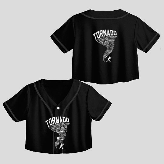 Tornado Storm Chaser Hurricane Wind Weather Gift Crop Top Baseball Jerseys
