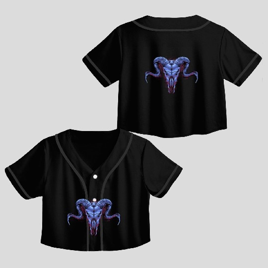 Goat skull Crop Top Baseball Jerseys