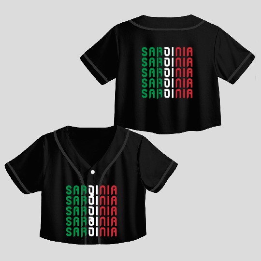 Sardinia Italy Flags Design Crop Top Baseball Jerseys