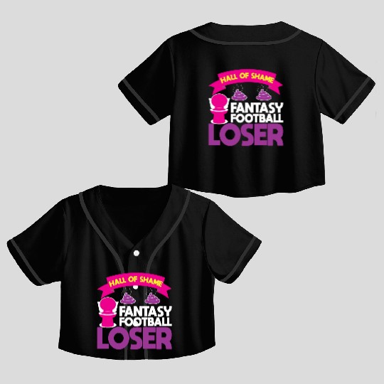 Fantasy Football Loser Poop Funny Crop Top Baseball Jerseys