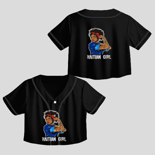 Haiti Girl Caribbean Crop Top Baseball Jerseys