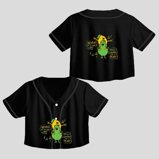 Lemon On A Pear Funny Meme Lemon On A Pear Teacher Crop Top Baseball Jerseys