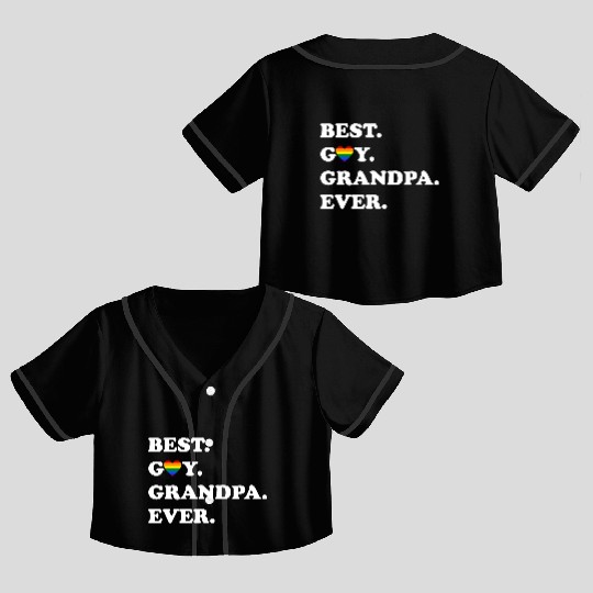 Best Gay Grandpa Ever Crop Top Baseball Jerseys LGBTQ Gay Pride