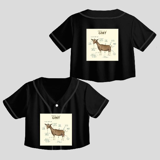 anatomy of a goat greeting card Crop Top Baseball Jerseys