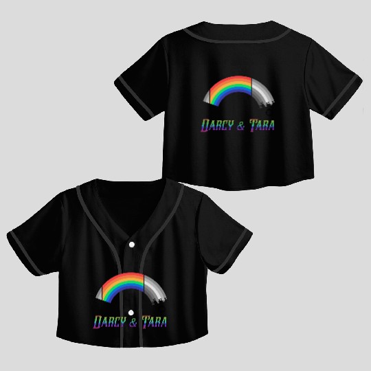 Heartstopper Rainbow Darcy and Tara LBGTQIA+ Crop Top Baseball Jerseys