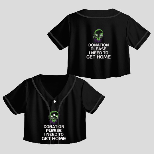 Alien Gift Extraterrestrial UFO AREA 51 Sci-fi Crop Top Baseball Jerseys