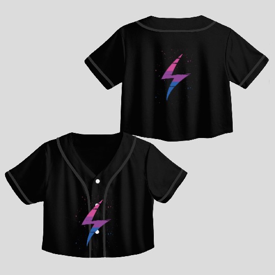 Bisexual Pride Bolt Of Lightning LGBT Ally Crop Top Baseball Jerseys