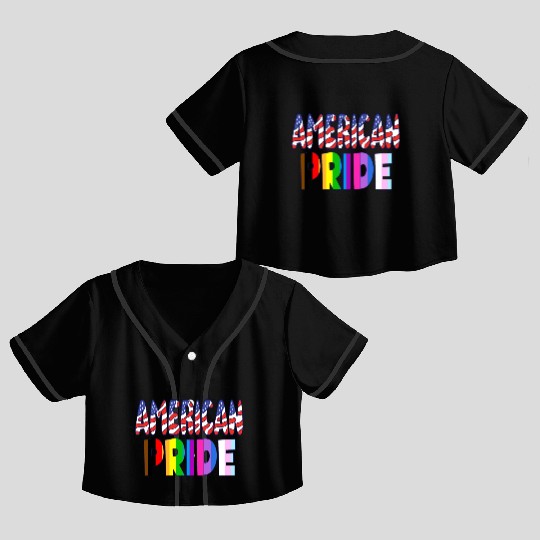 American Pride - LGBTQ+ America Pride Month July 4 Crop Top Baseball Jerseys