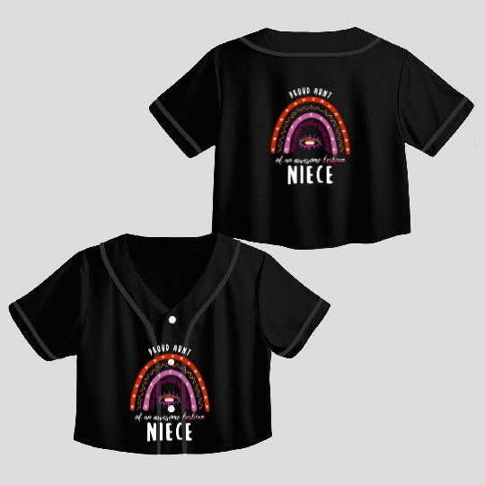 Rainbow Aunt Lesbian Niece Crop Top Baseball Jerseys