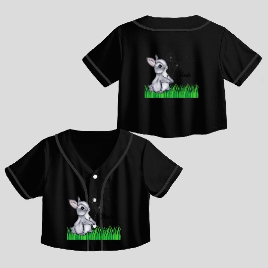 Bunny Name Gift Noah Crop Top Baseball Jerseys