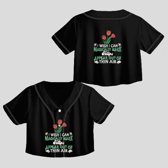 Tulip Garden Gardening Crop Top Baseball Jerseys