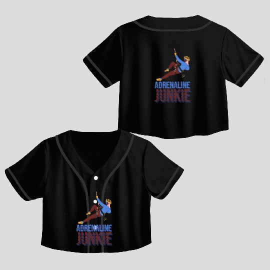 Adrenaline Junkie Rock Climbing Crop Top Baseball Jerseys