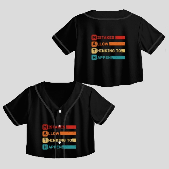 Best Math Art Calculus Algebra Math Geek Lover Fun Crop Top Baseball Jerseys