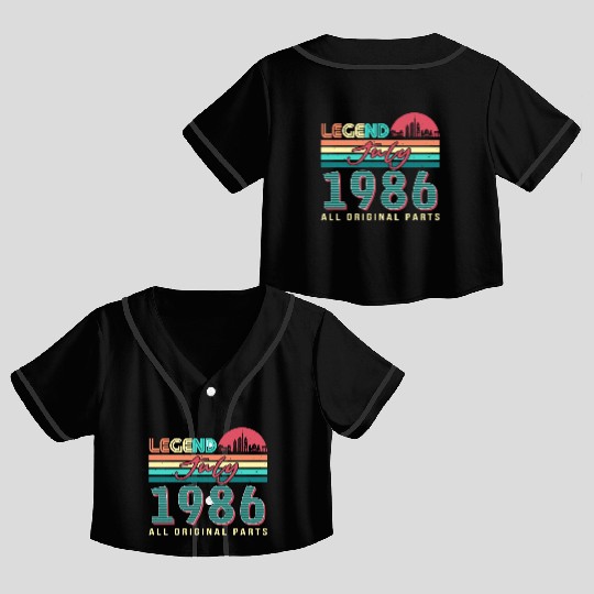 Born In 1986 In July Crop Top Baseball Jerseys