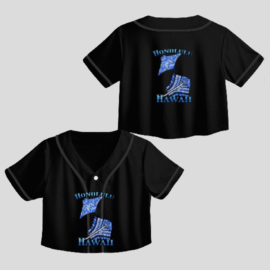 Honolulu Vacation Tribal Stingrays Crop Top Baseball Jerseys