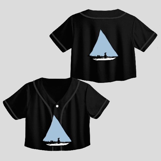 Blue Sailing boat Crop Top Baseball Jerseys