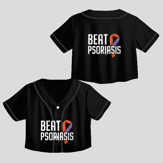 Beat Psoriasis Skin Disease Psoriasis Awareness Crop Top Baseball Jerseys