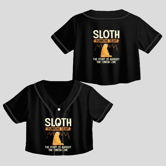 Sloth Running Team Runner Marathon Trail Running Crop Top Baseball Jerseys
